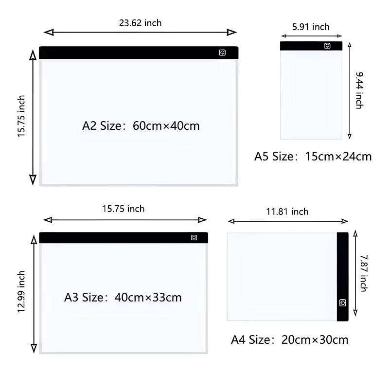 A4 LED Drawing Copy Board - Dimmable Sketching and Painting Light Pad for Kids