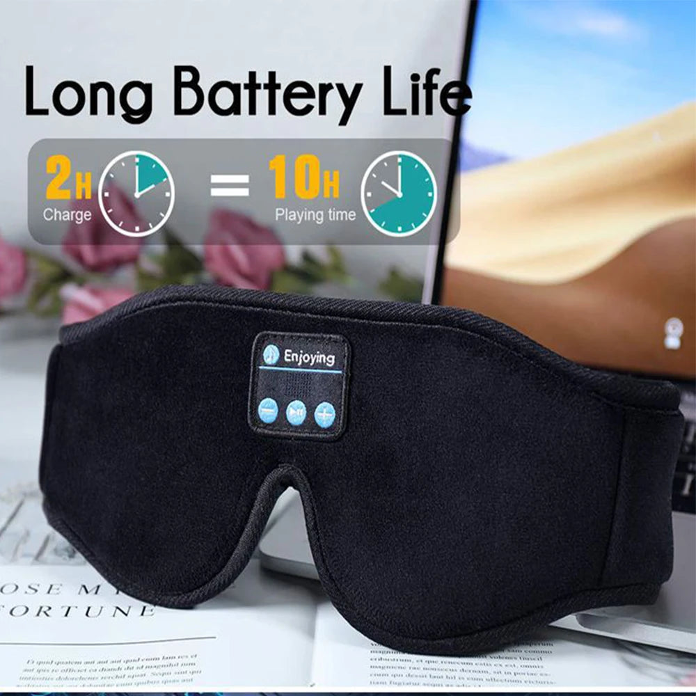 Bluetooth Sleep Mask with 3D Eye Design and Built-In HD Speakers for Music Playback
