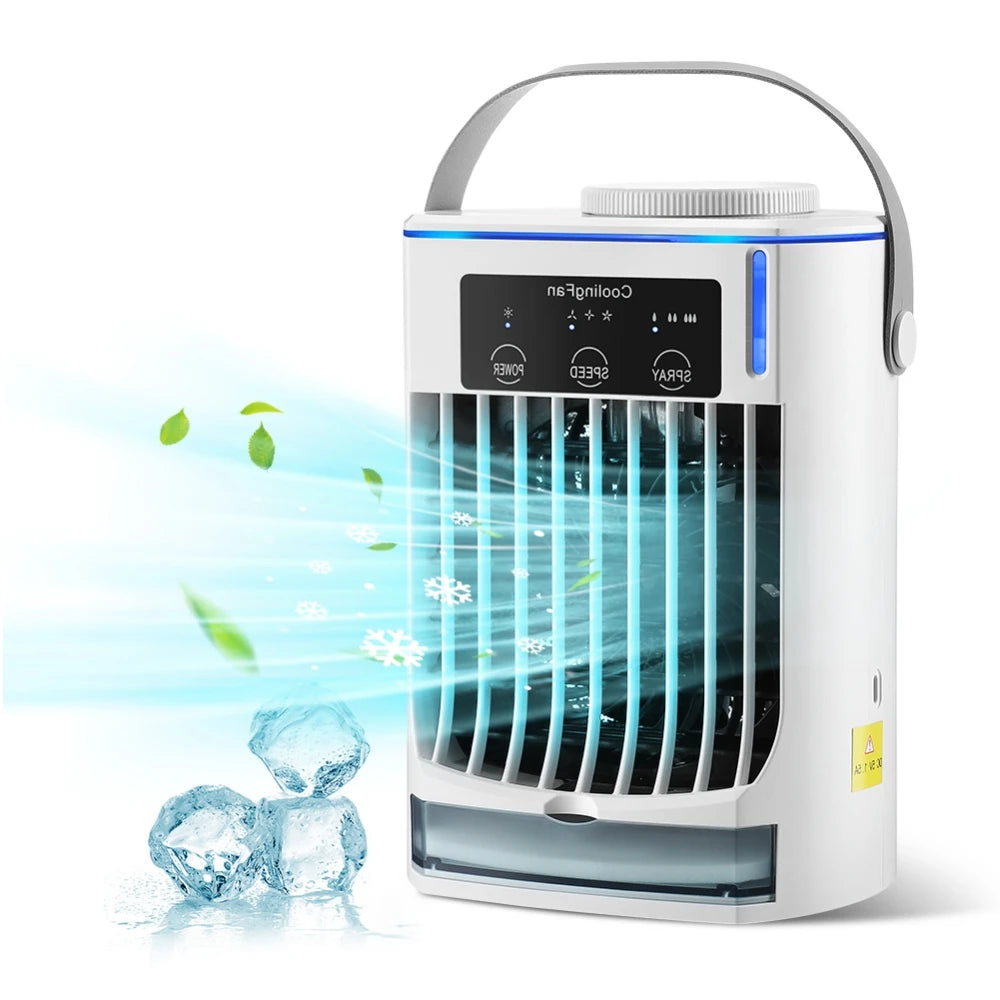 Portable Rechargeable Air Conditioner and Humidifier for Small Spaces - Ideal for Home and Office Use