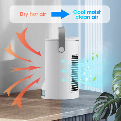 Portable Rechargeable Air Conditioner and Humidifier for Small Spaces - Ideal for Home and Office Use