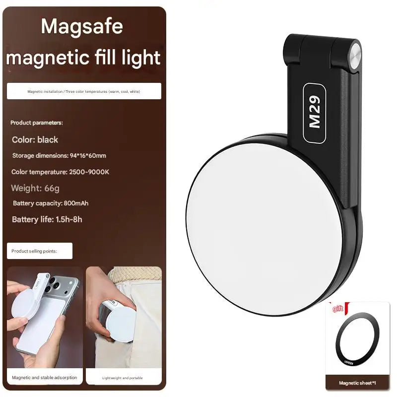 3-in-1 Magnetic Portable Selfie Ring Light Stand with Adjustable Lighting for Phone and Makeup Applications