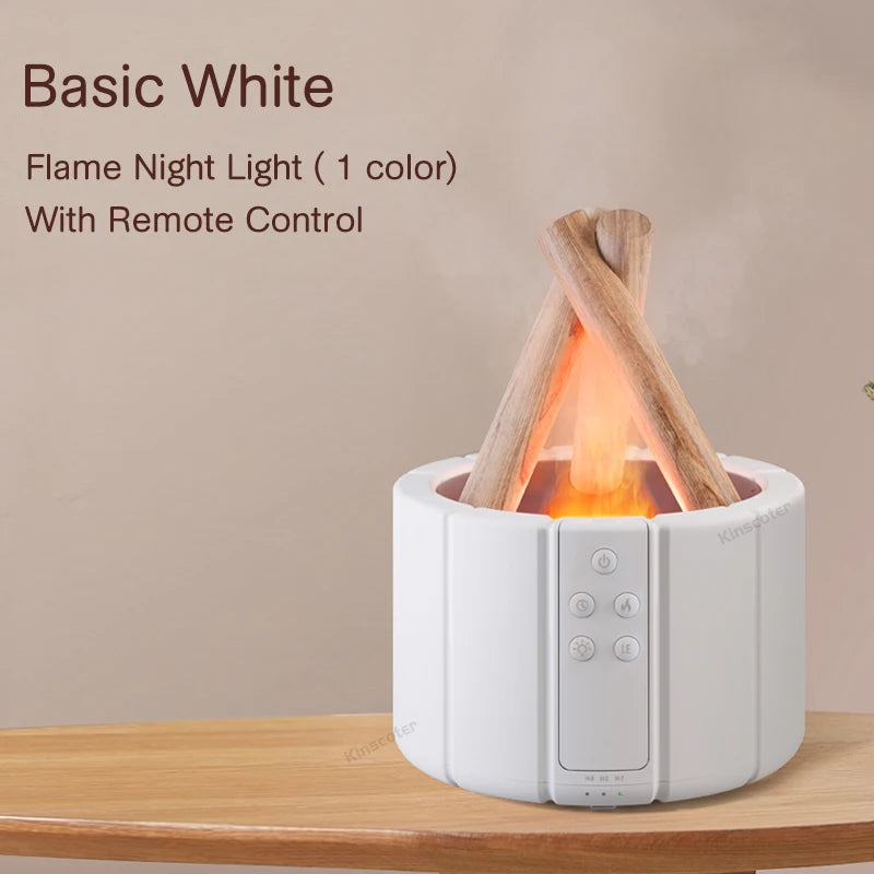 KINSCOTER Ultrasonic Aroma Diffuser with Simulated Flame and LED Lighting - Bonfire-Style Humidifier and Essential Oil Vaporizer