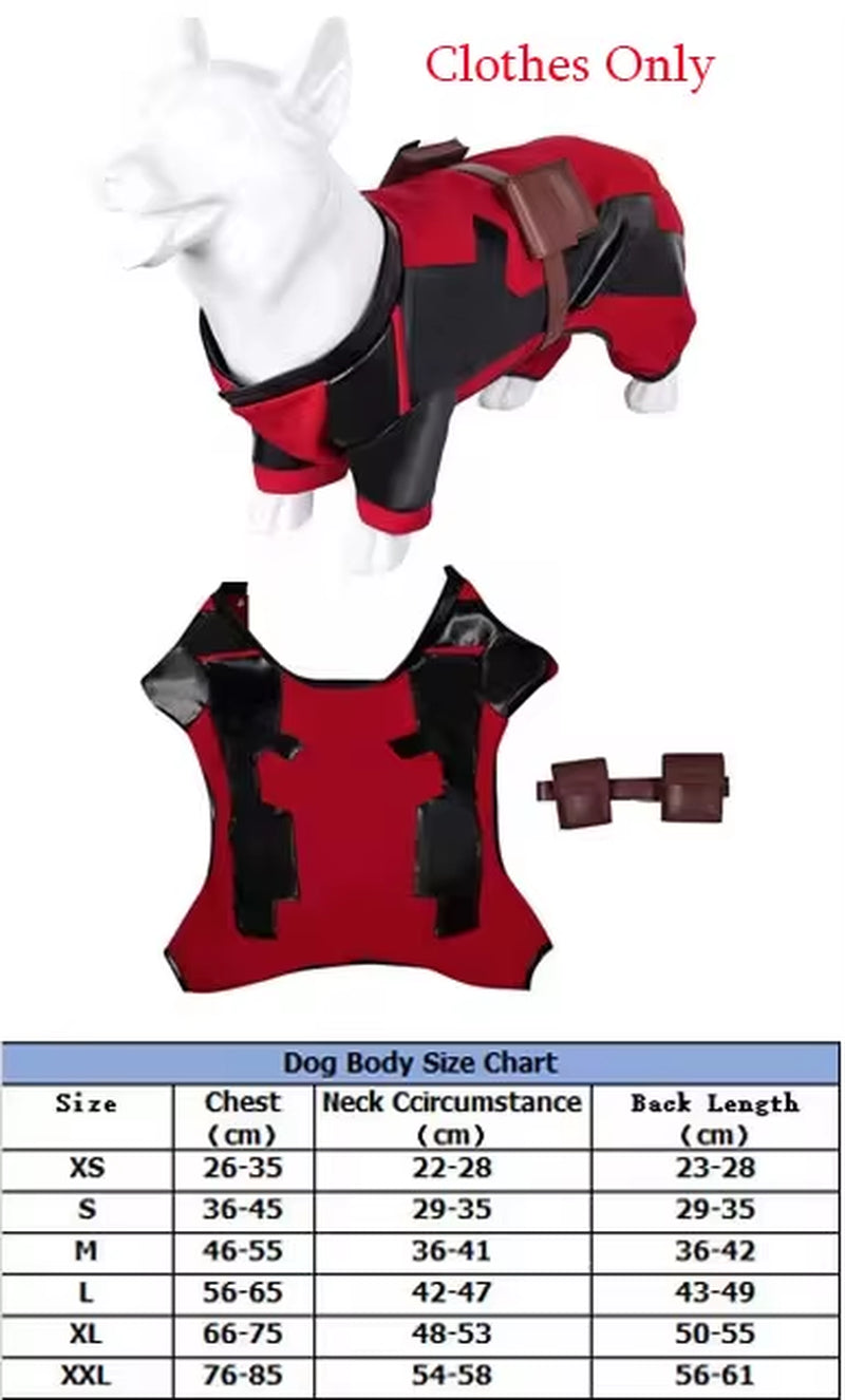 Dog Pool Costume for Halloween - Red Outfit with Goggles for Small and Large Dogs