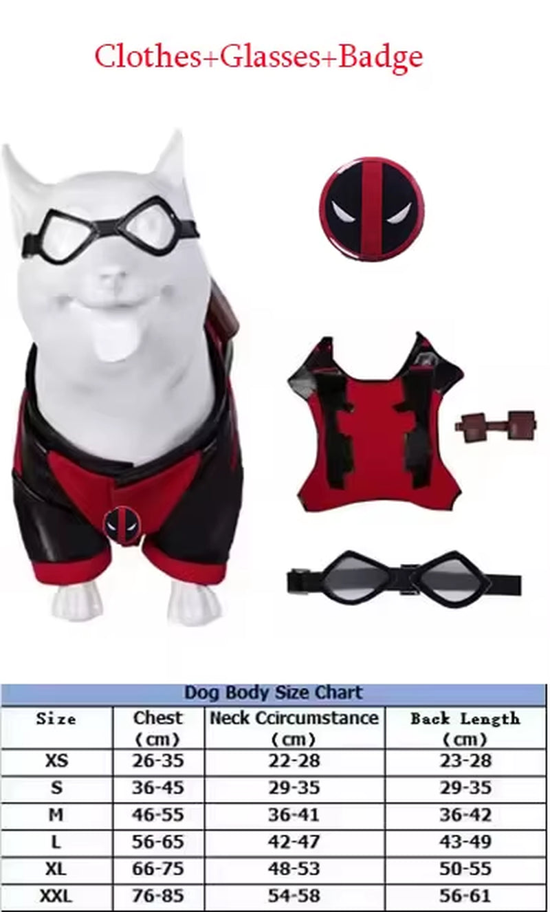 Dog Pool Costume for Halloween - Red Outfit with Goggles for Small and Large Dogs