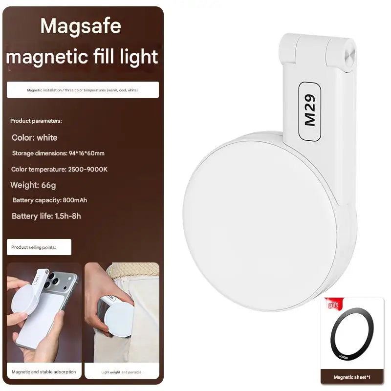 3-in-1 Magnetic Portable Selfie Ring Light Stand with Adjustable Lighting for Phone and Makeup Applications