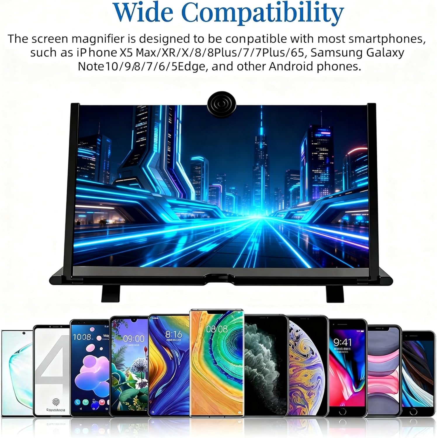 16-Inch Foldable Black Phone Screen Magnifier - Enhance Your Viewing Experience for Movies and Gaming