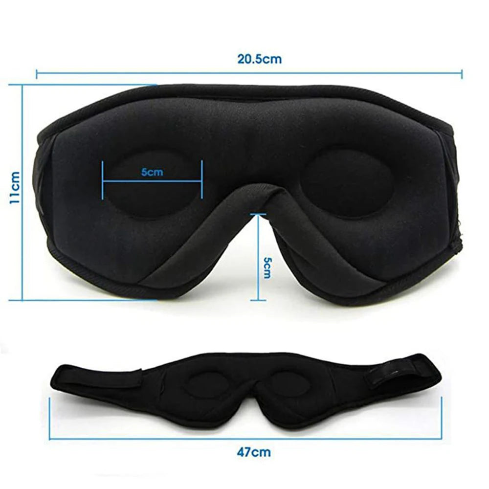 Bluetooth Sleep Mask with 3D Eye Design and Built-In HD Speakers for Music Playback