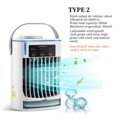 Portable Rechargeable Air Conditioner and Humidifier for Small Spaces - Ideal for Home and Office Use