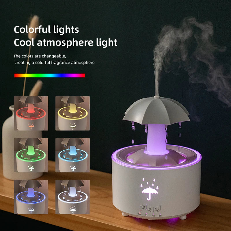 Transform Your Space with the Creative Raindrop Aroma Essential Oil Diffuser - Colorful Light and Soothing Mist for Home and Office