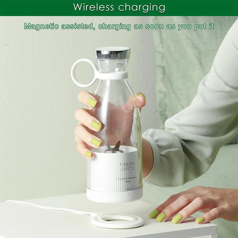 Wireless Rechargeable Portable Blender - 350ML USB Juicer Cup for Smoothies and Fruit Mixing