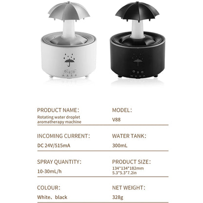 Transform Your Space with the Creative Raindrop Aroma Essential Oil Diffuser - Colorful Light and Soothing Mist for Home and Office