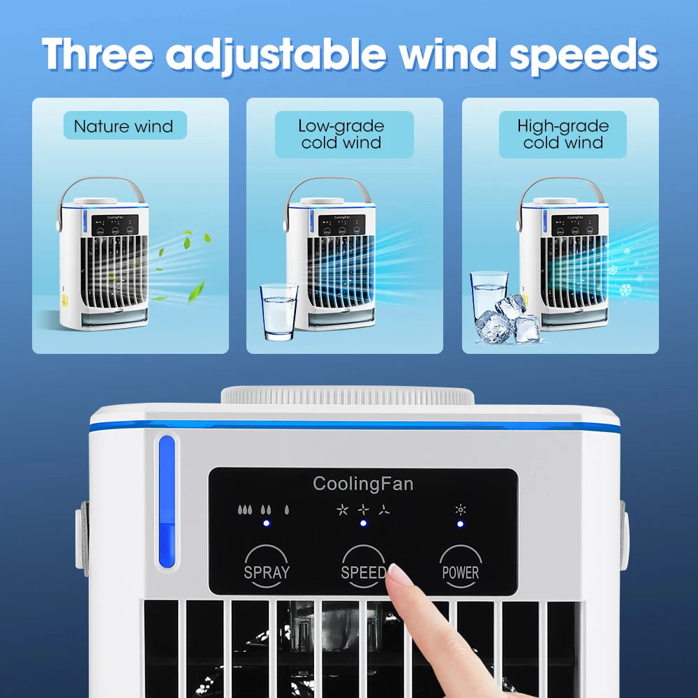 Portable Rechargeable Air Conditioner and Humidifier for Small Spaces - Ideal for Home and Office Use