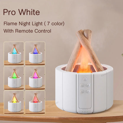 KINSCOTER Ultrasonic Aroma Diffuser with Simulated Flame and LED Lighting - Bonfire-Style Humidifier and Essential Oil Vaporizer