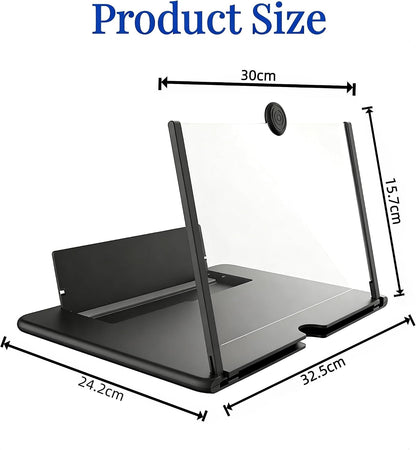 16-Inch Foldable Black Phone Screen Magnifier - Enhance Your Viewing Experience for Movies and Gaming