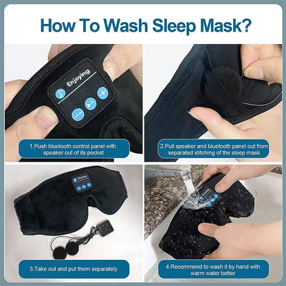 Bluetooth Sleep Mask with 3D Eye Design and Built-In HD Speakers for Music Playback