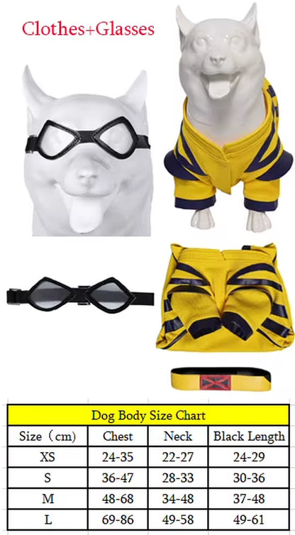 Dog Pool Costume for Halloween - Red Outfit with Goggles for Small and Large Dogs