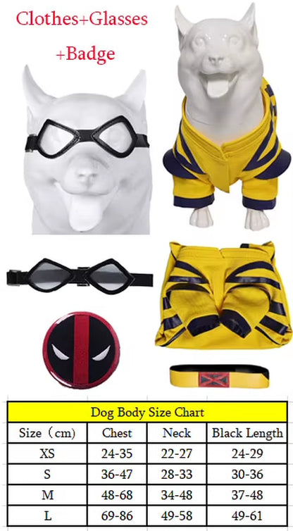 Dog Pool Costume for Halloween - Red Outfit with Goggles for Small and Large Dogs